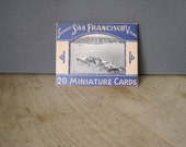 San Francisco History 1930s /  Vintage Blue Miniature Postcard Set / California Tourism / Black and White Photography