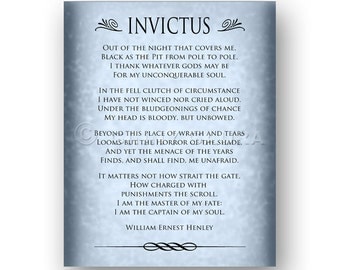 Invictus poem | Etsy