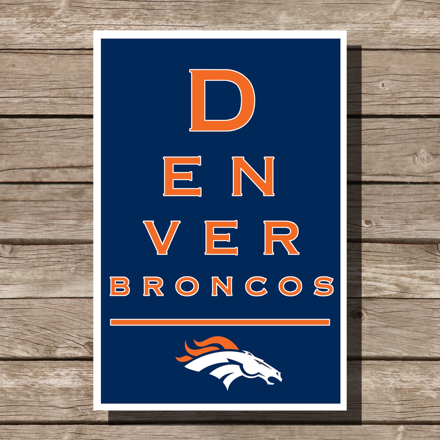 Denver Broncos Poster Football Art Eyechart NFL by TheBleacherBum