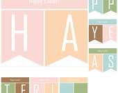 Printable Happy Easter Solid Colored Bunted Banner Il_170x135