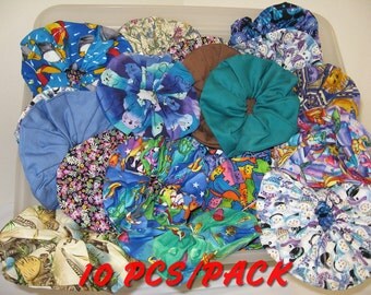 Assorted Hair Scrunchies, Hair Ties, Ponytail, Women Hair Accessories Value Pack Animal/Variety Prints- 10 pcs