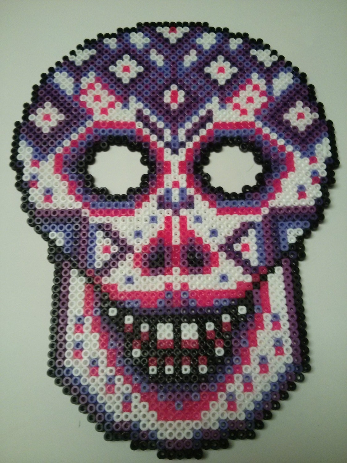 Sugar Skull Fuse Bead Pixel Art Dia De Los Muertos Perler Bead