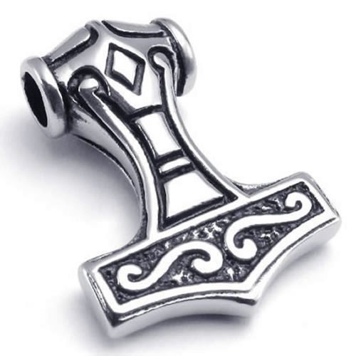 Stainless Steel Thors Hammer Celtic Knot Mens Pendant