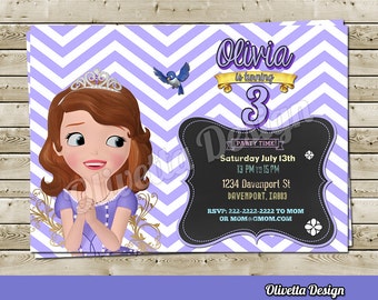 Princesita Sofia Invitacion para cumpleaños - archivo Digital