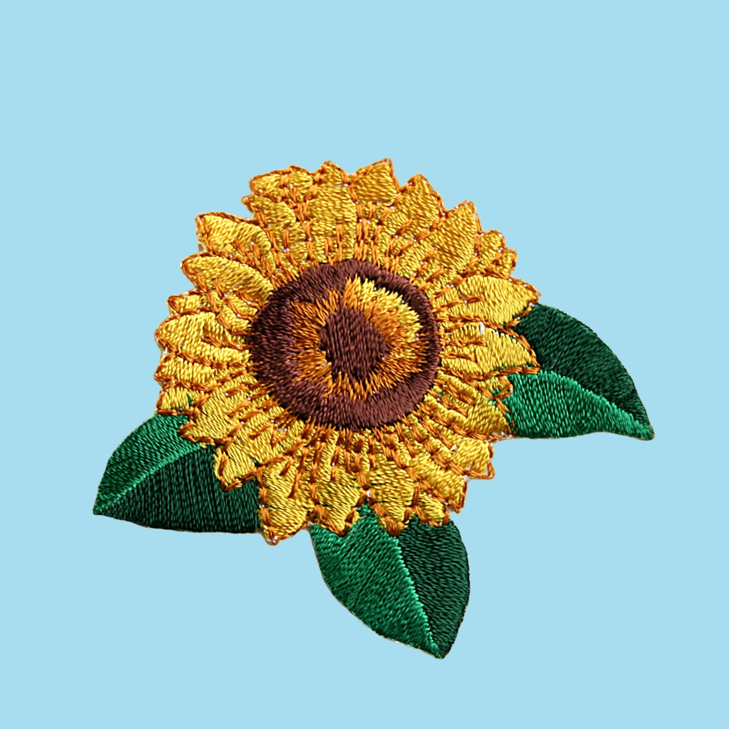 Self Adhesive Full Embroidered Patch Yellow Sunflower Flower