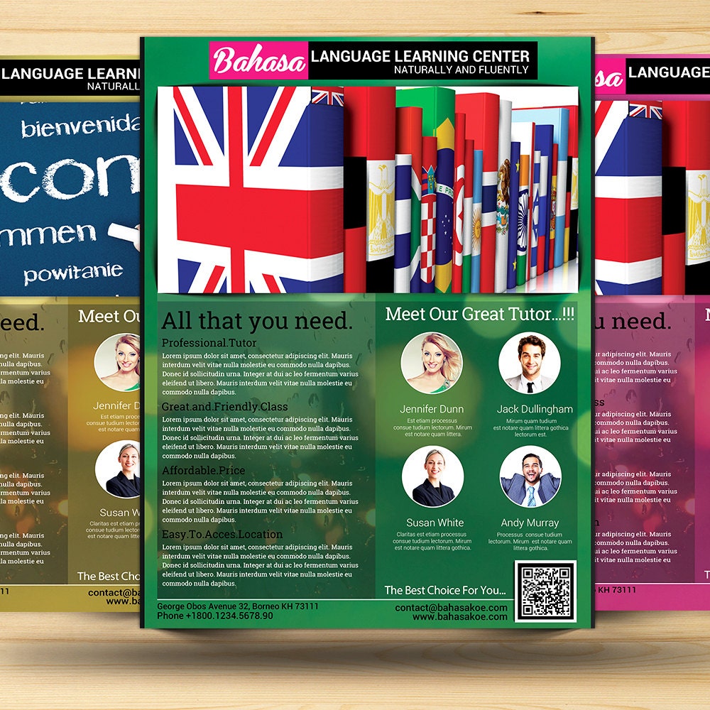 Language Learning Center Advertising Flyer