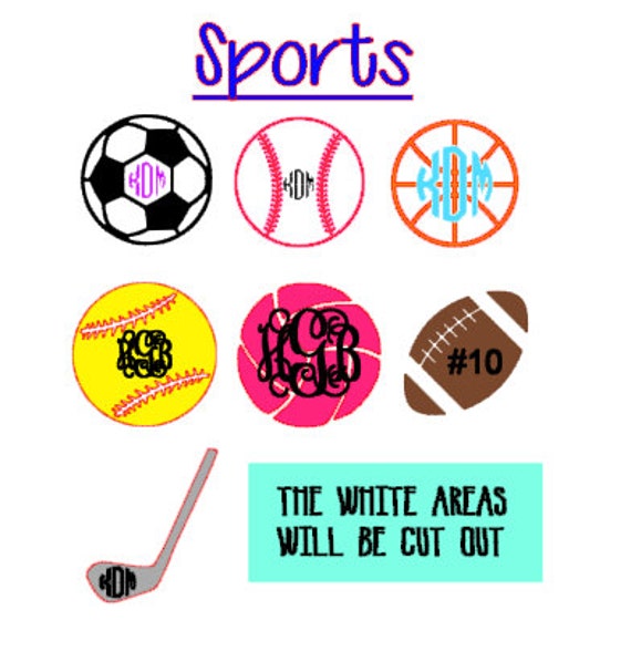 Items similar to Monogram Sports Decals on Etsy