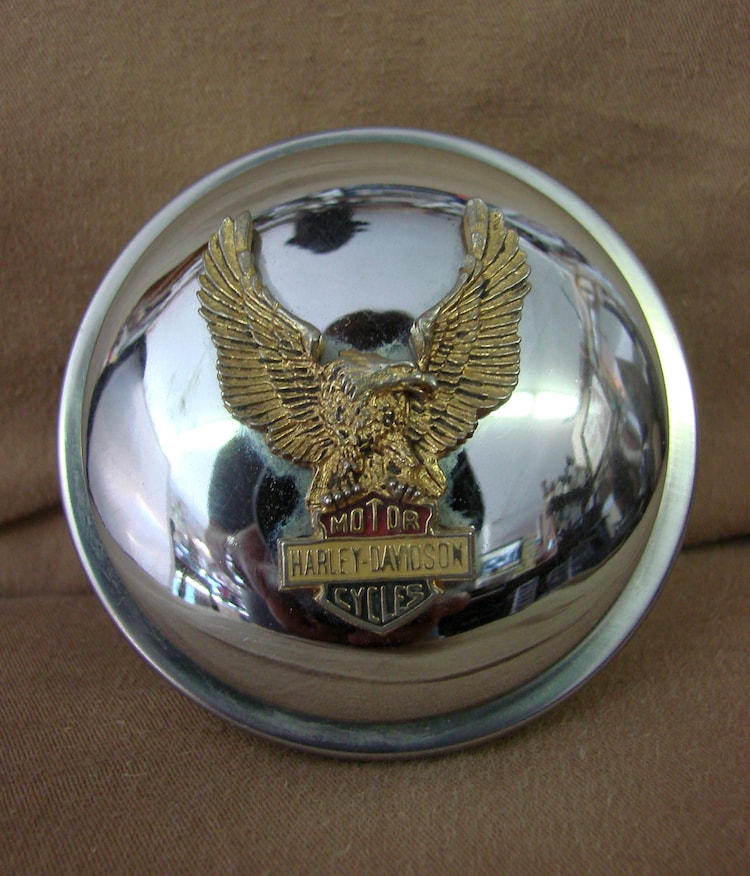 Vintage Harley Davidson Motorcycle Gas Cap by oldwestantiques