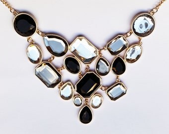Items similar to Gem Cluster Necklace on Etsy