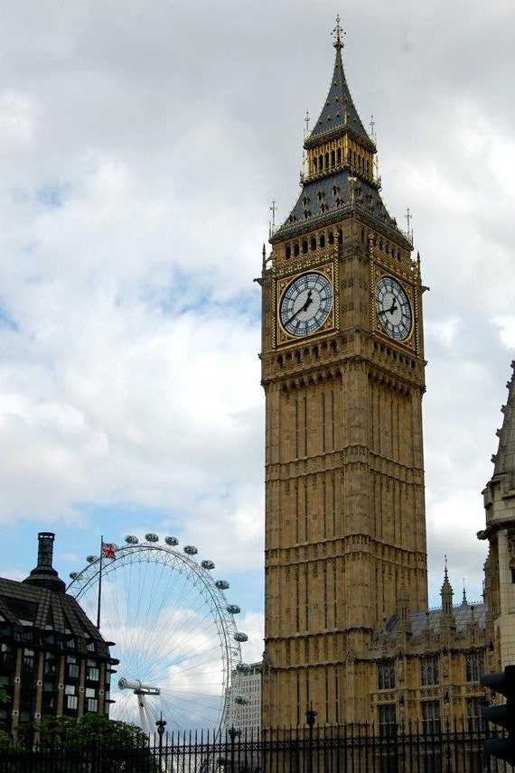 London Eye and Big Ben England UK British Great Britain