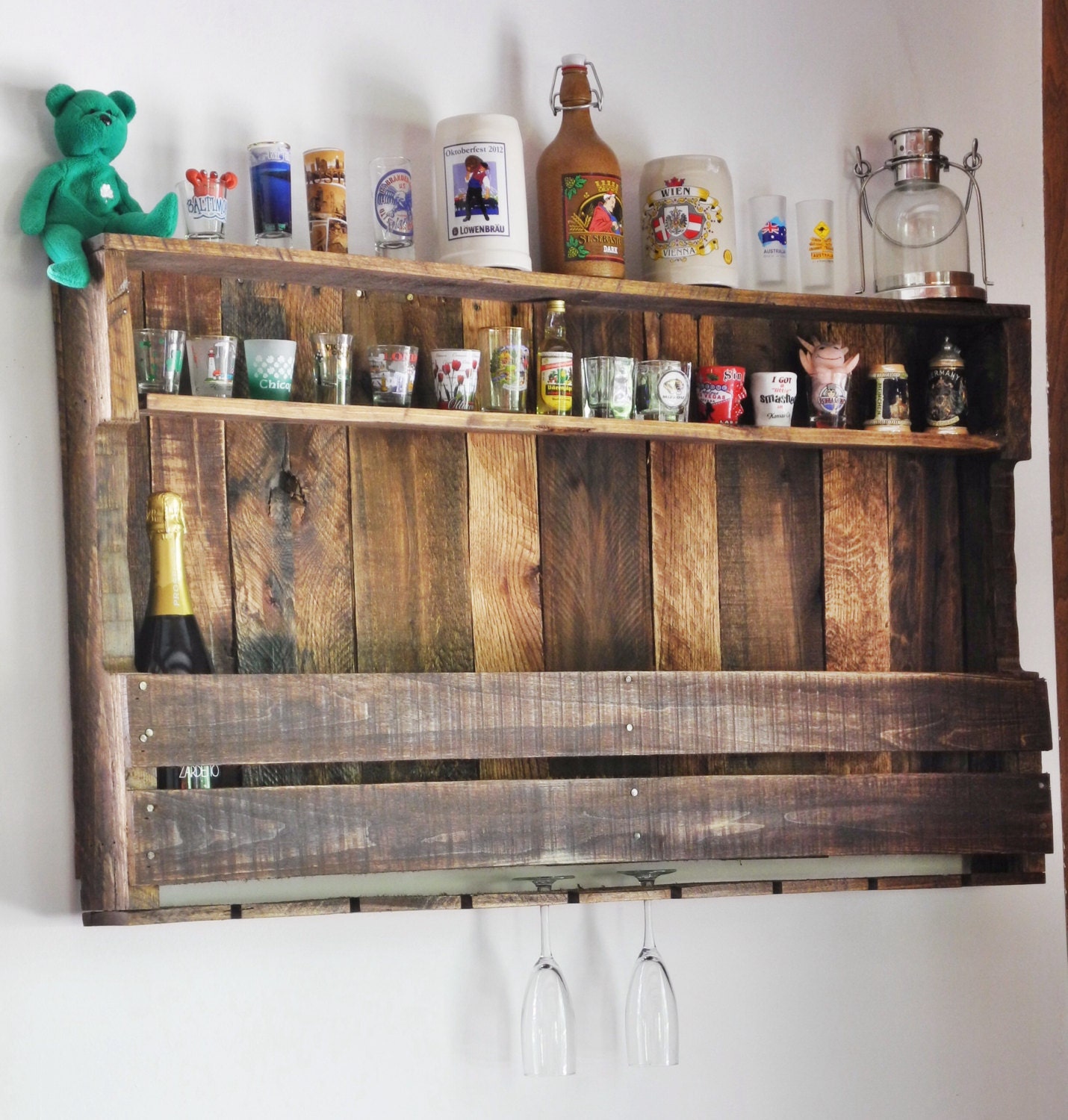 Pallet Wine Rack with Shelf Reclaimed Pallet by TheZellerRanch