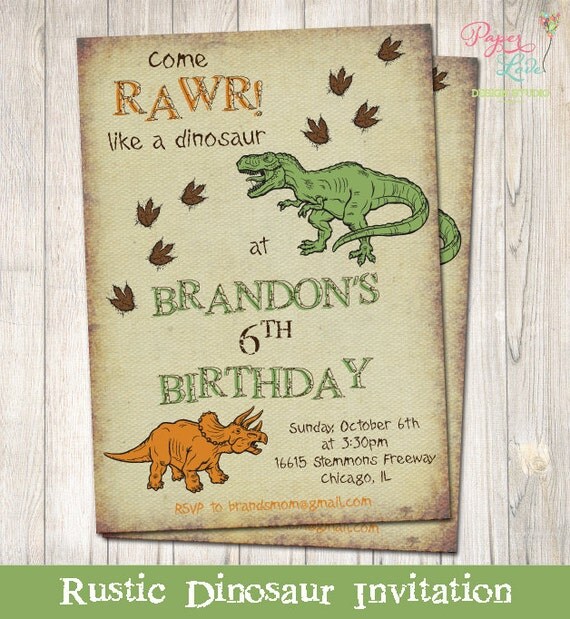 Dinosaur Birthday Invitation - Printable