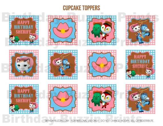 Sheriff Callie's Wild West Cupcake Toppers by BirthdayBuzzinPrints