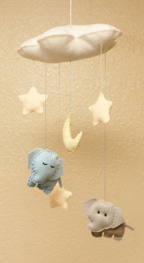 Elephant mobile nursery hanging decor Elephants by littleHooters