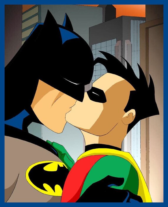 cartoon gay sex kiss