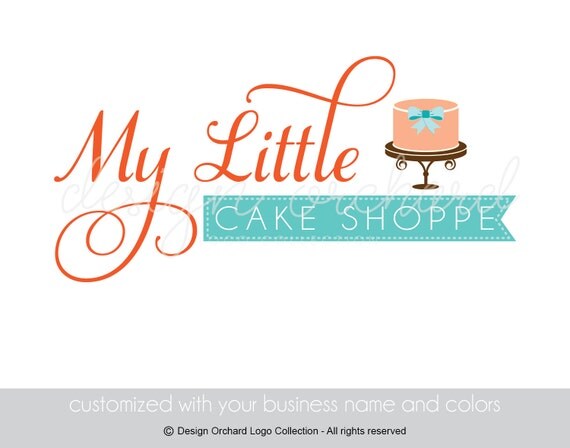 Items similar to Bakery Logo With Cake Illustration on Etsy