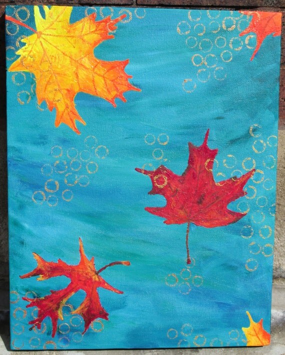 Autumn Leaves acrylic painting