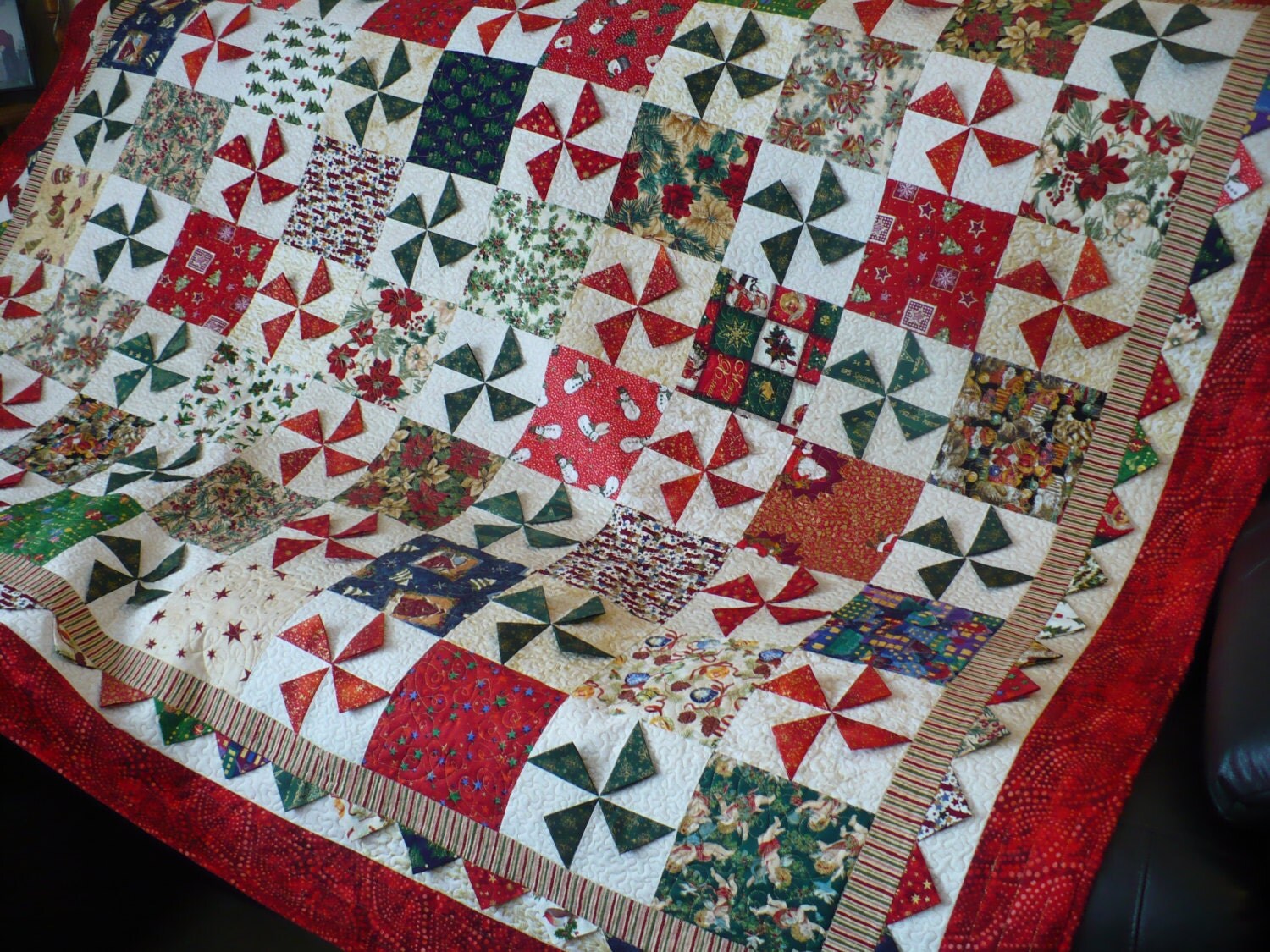 Christmas lap quilt christmas throw quilt red quilt small