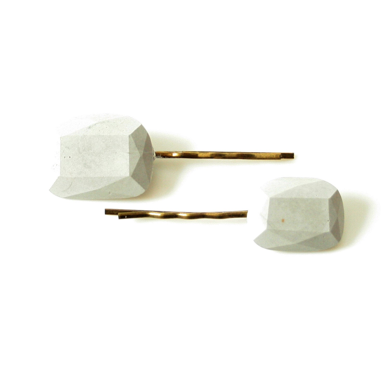 Concrete Gem Hair Pins Gray Concrete Bobby Pins