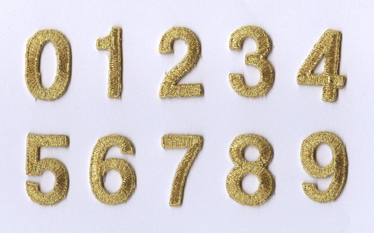 1 Inch Gold Block Number Iron on Applique