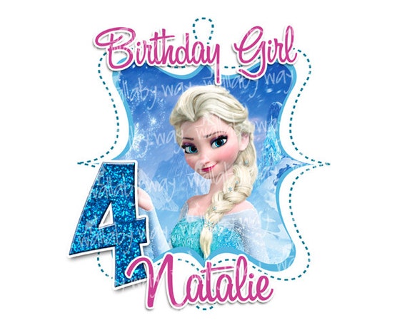 Download ELSA Frozen Birthday Printable Iron On Transfer or Use as Clip