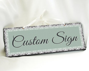 PARIS - Custom Sign in Green, Violet, Blue, Pink. Vintage Lace. Wedding Sign. Nursery Decor. Family Name Sign. Boutique Sign. Spa Sign