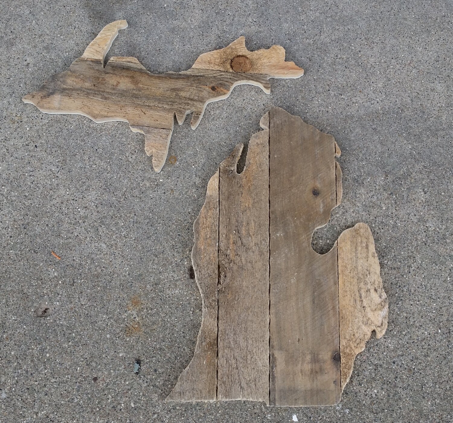 Hand made Michigan cut out of reclaimed wood 18x26