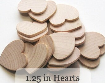 Unfinished Wooden Hearts - 1.25 inch - 1 1/4 inch - Pack of 100