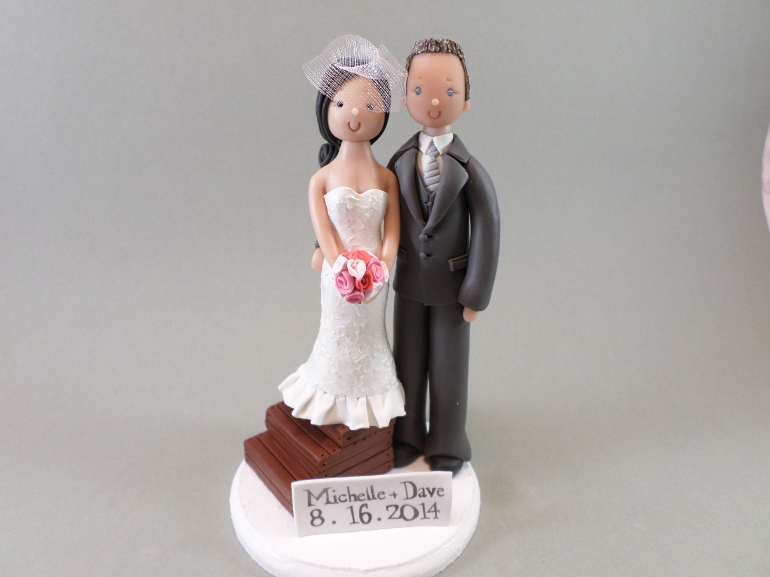  Short  Bride  Tall  Groom  Customized Wedding  Cake  Topper 