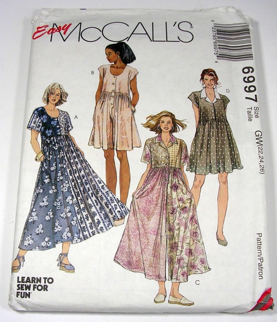 McCalls Womens Plus Size Dress Pattern Size by GrannysThimble