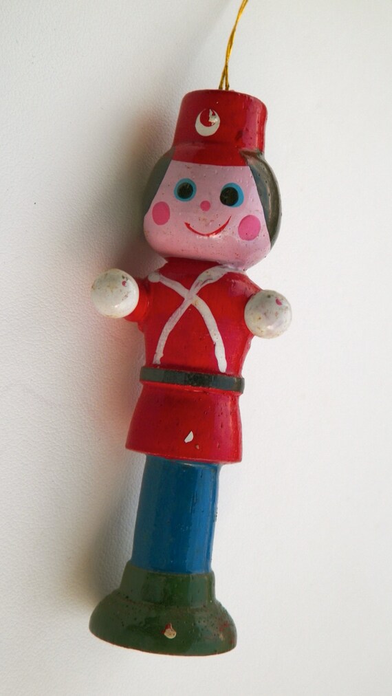 Vintage Christmas Ornament wooden toy soldier Perfect for