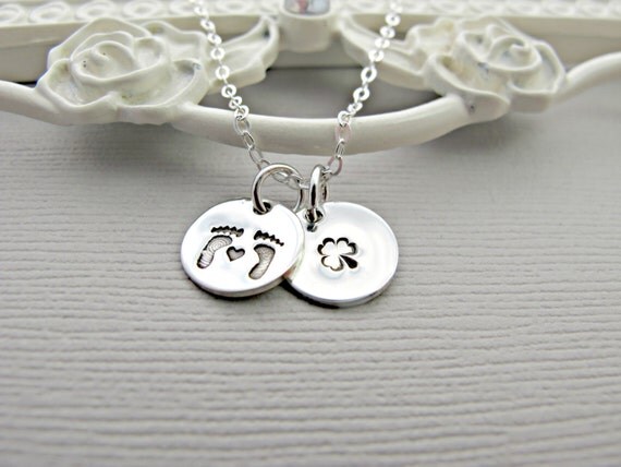 Expecting Mothers Necklace Pregnancy Shamrock by