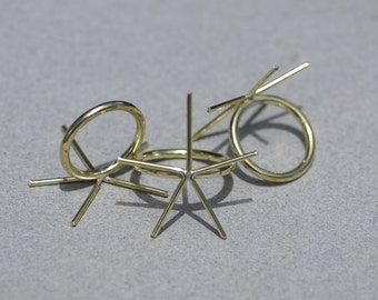 Brass Ring Handmade Claw Ring Setting For Natural Stones or Whatever - Size 6