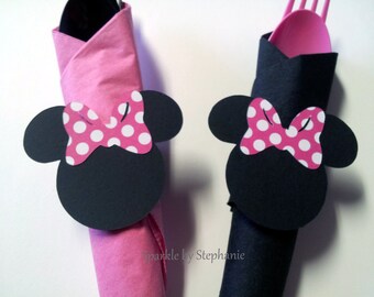 Minnie Mouse Napkin Rings - Set of 12+ - You choose the bow
