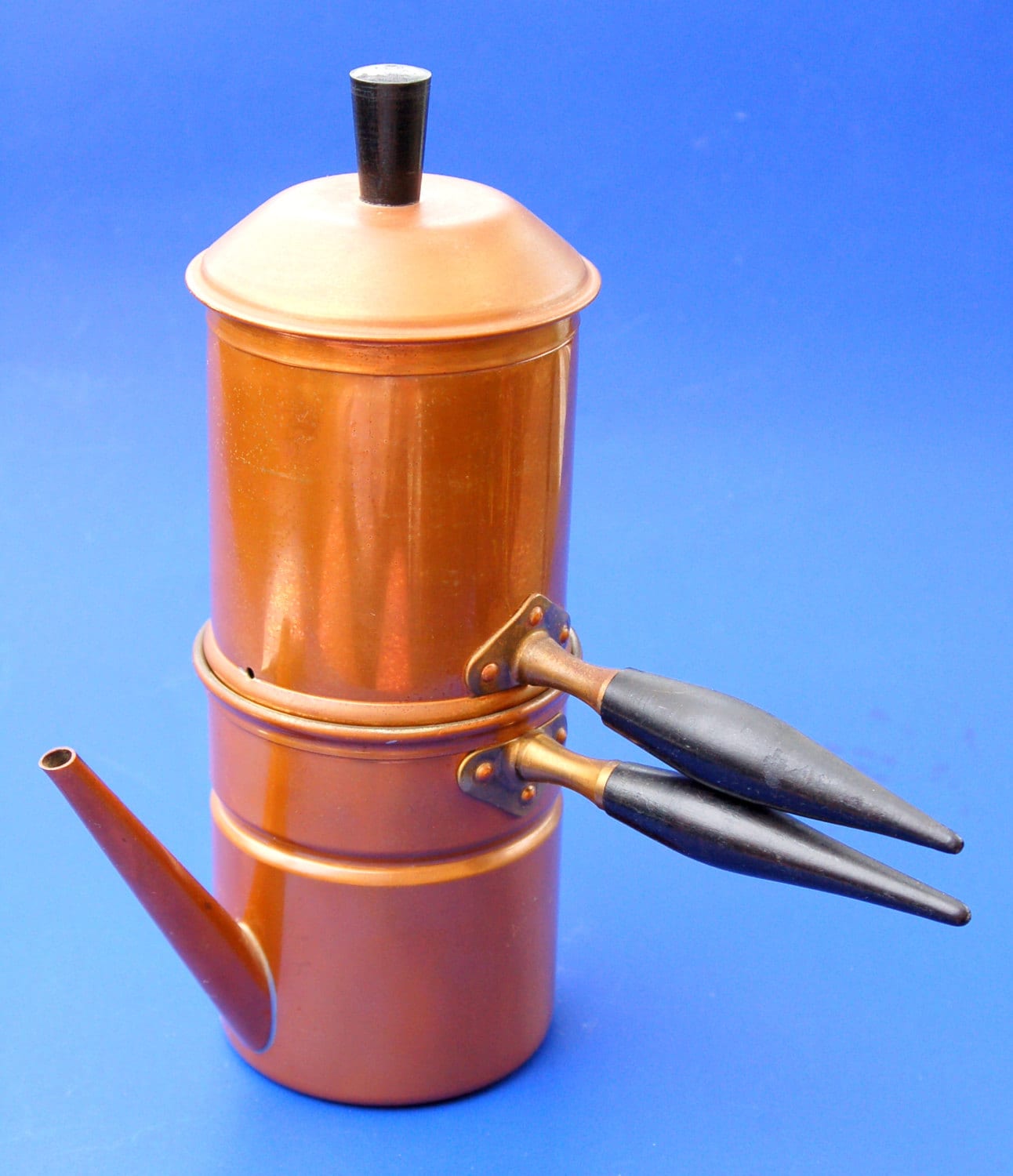 Rare Vintage Douro Hand Crafted Copper Italian Coffee Maker