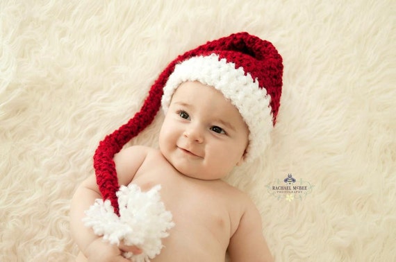 Santa Hat - Baby Santa Hat - Newborn Cute and Soft Earflap - by ...