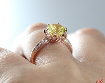 Yellow and rose gold engagement rings