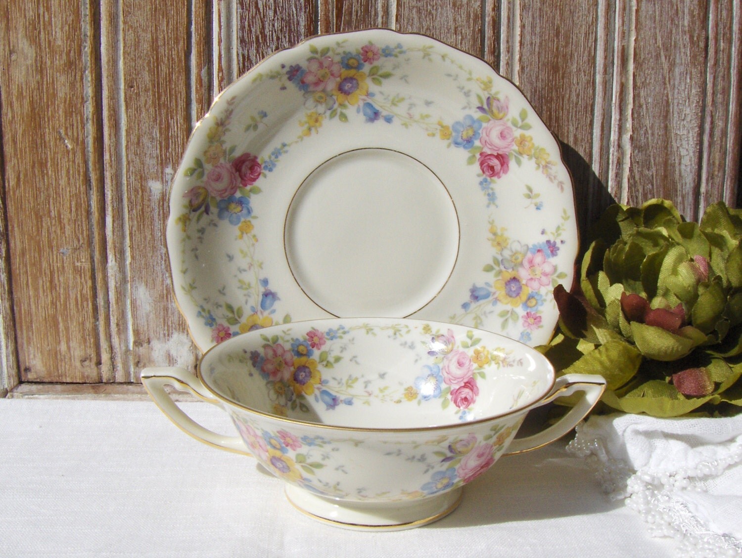 Vintage Cream Soup Bowl Thomas Ivory Imperial Countess Bavaria