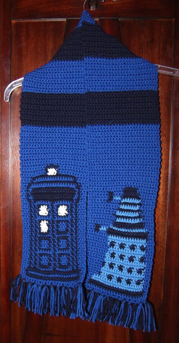 Items similar to Doctor Who TARDIS Dalek Scarf Pattern on Etsy