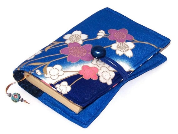 Book Cover Royal Blue Vintage Kimono by WhimsyWooDesigns on Etsy