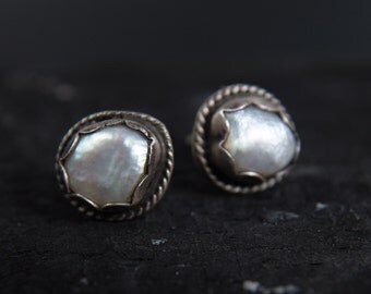 Pearl Stud Earrings-Sterling Silver Pearl Earrings-Freshwater Pearl Studs-Vintage Inspired Small Pearl Studs-Pearl Jewelry