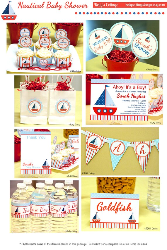 Nautical Baby Shower Mini Package...Custom, Printable DIY Package Il_570xn