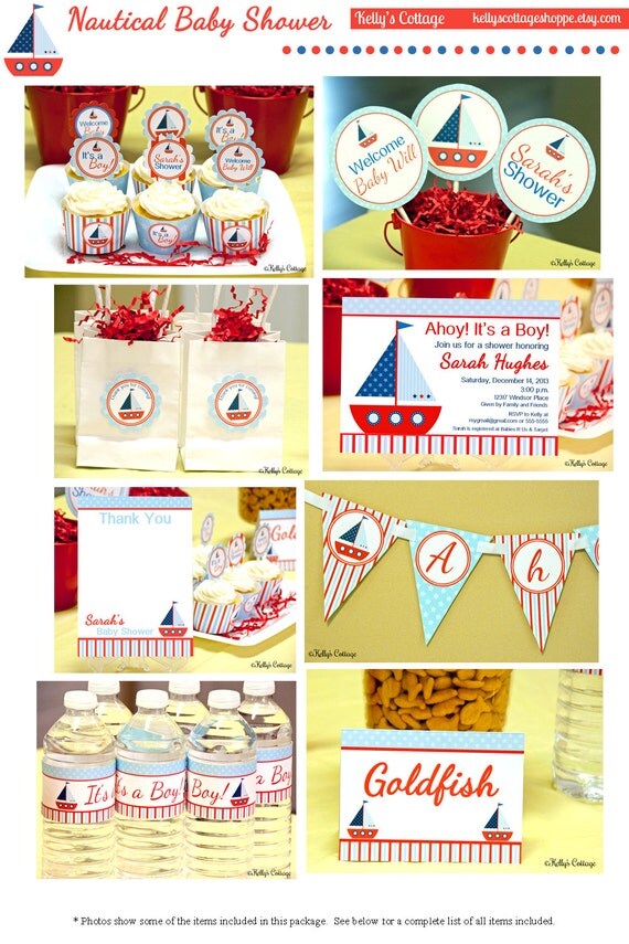 Nautical Baby Shower Package...Custom, Printable DIY Package Il_570xn