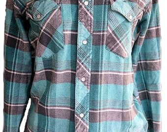 Mint green and gray Flannel Shirt