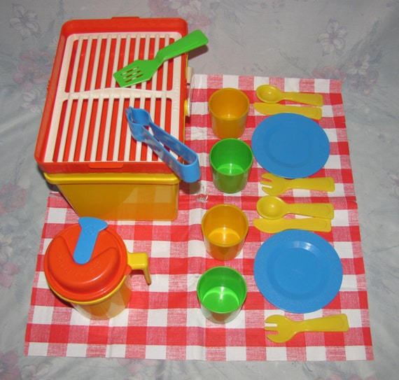 Vintage Fisher Price Picnic Set or Barbecue Set by pollypocketplus