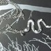 Unusual Silver Snake Pendant with White Stripes on a Chain Necklace Gothic Steampunk Emo Punk