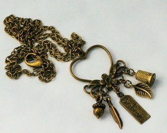 Peter Pan And Wendy and Lost Boys - Believe Necklace in Brass