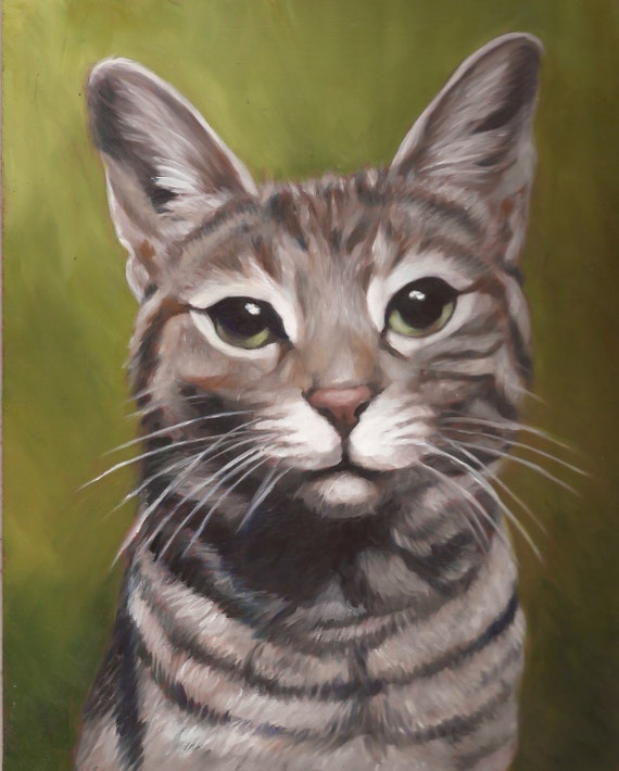 CAT PORTRAIT Oil Painting Pet Portrait Cat Painting