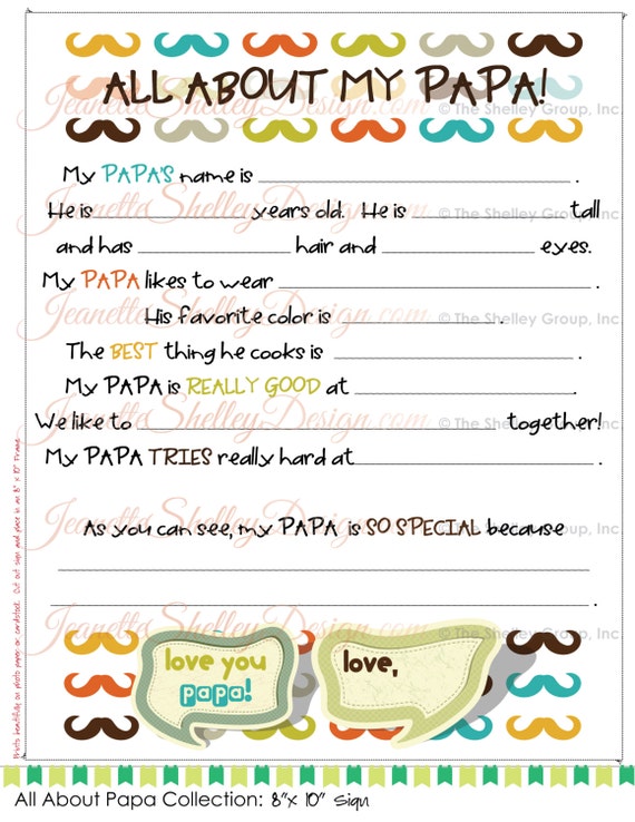 instant download printable 8 x 10 fathers