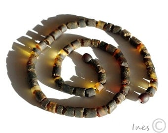 Raw Unpolished Baltic Amber Necklace For Men, Unisex Amber Necklace